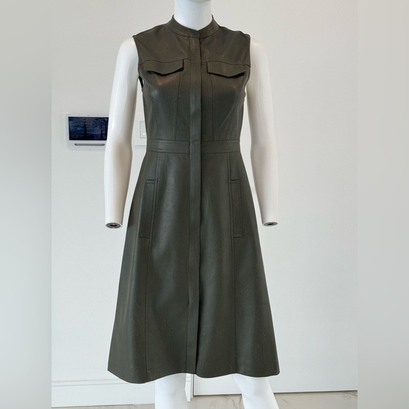 BCBGMaxAzria Dresses & Skirts - Bcbgmaxazria Allexandria Cocktail Dress Faux Leather Sleeveless XXS